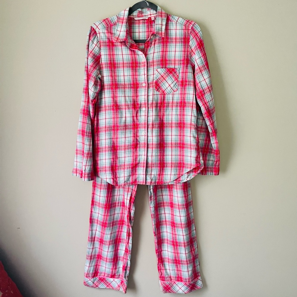 Victoria’ Secret Red Pink Plaid 2Pc Shirt & Pant Pajama Set